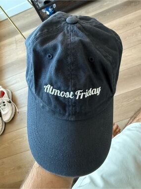 Almost Friday The Classic Navy Cap with White Embroidery